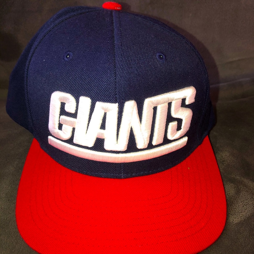 Mitchell and son NY Giants hat